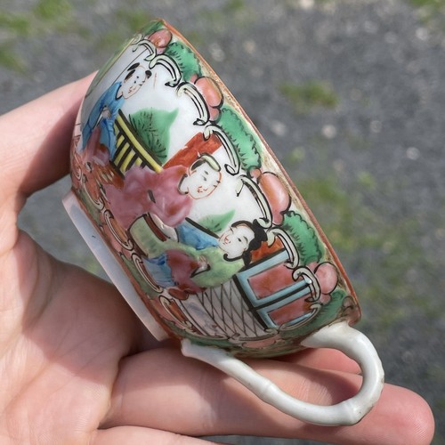 Antique Chinese Porcelain Teacup Famille Rose Medallion Tea Cup Qing - Republic - Picture 5 of 16
