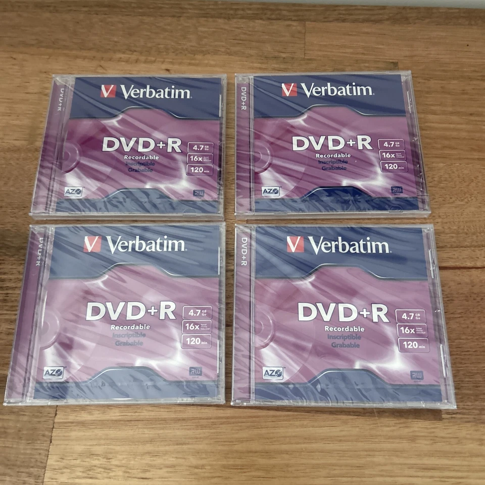4 x Verbatim DVD+R 4.7GB GO 16 x 120 min recordable Sealed New - Image 2 of 4