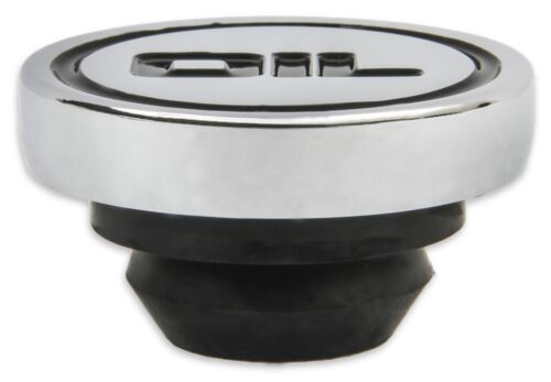 Mr Gasket 9815 Chrome Push In Oil Filler Cap / Plug With Logo - Fits 1.25" Holes - Picture 2 of 2
