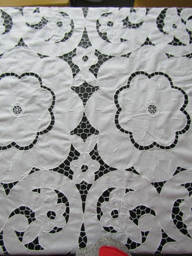 travail artisanal ancienne nappe en lin+ broderie madère excellent état 210X185 - Foto 3 di 6