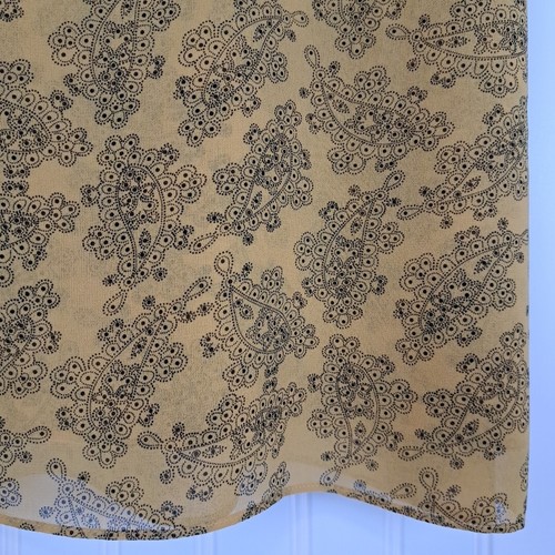 Cabi Tank Top Womens L Mustard Yellow Paisley Sheer Sleeveless Blouse #3617 - Picture 10 of 14