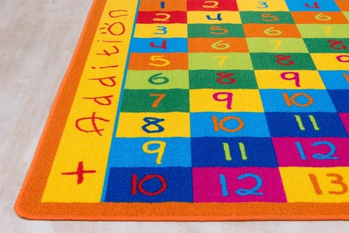 KIDS CHILDREN SCHOOL CLASSROOM ADDITION 3'3"x4'9" EDUCATIONAL NON-SKID GEL RUG - Picture 4 of 6