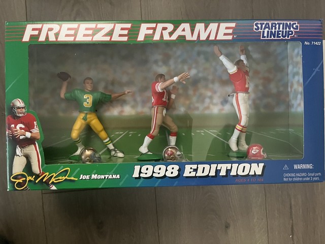 Joe Montana Football Figurines Kenner Collectors Club Freeze Frame 3 figures Joe Montana Football Figurines Kenner Collectors Club Freeze Frame 3 figures
