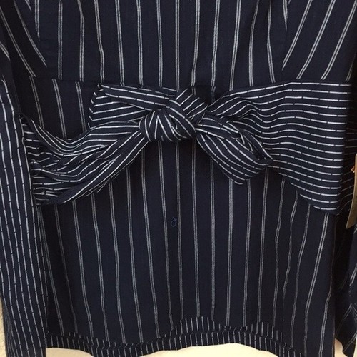 Gibson Latimer marineblau weiß gestreiftes Wickeltop Größe 1X - Bild 3 von 6