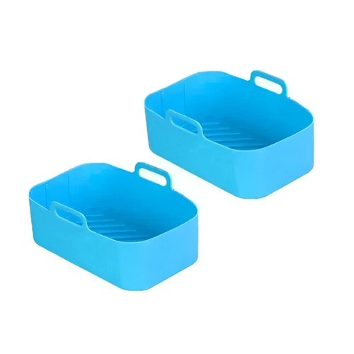 2x Silicone Pot for Air Fryer Dual Basket Liner Handle Baking Pan Fit For Ninja - Picture 20 of 23