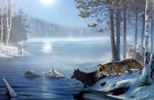 ervin molnar crossing wolves crossing river art ervin molnar crossing wolves crossing river art
