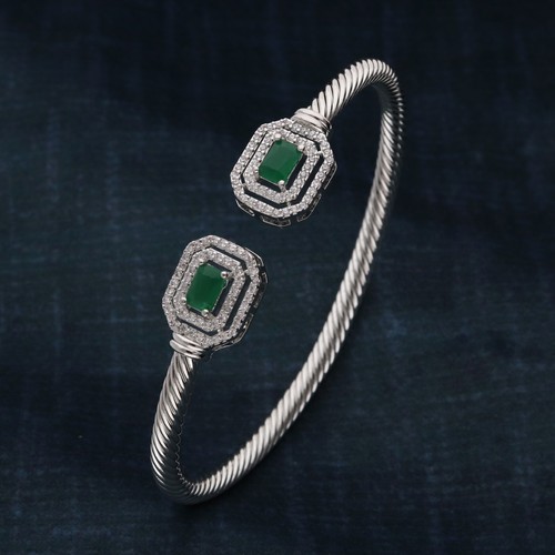 Elegante Brazalete CZ con Diseño Doble Octogonal y Piedras Coloridas - Imagen 29 de 64