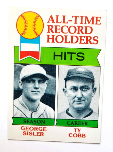 GEORGE SISLER / TY COBB 1979 Topps #411 NM ALL-TIME RECORD HOLDERS