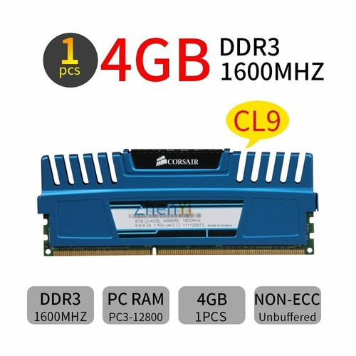 Corsair 32GB 16GB 8GB DDR3 1600MHz PC3-12800 240Pin Memory SDRAM Blue Black LOT - Picture 12 of 16