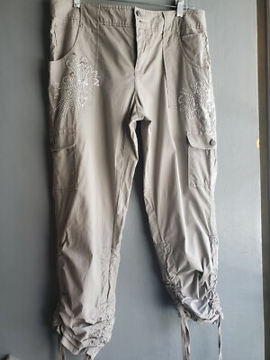 INC International Concepts Gray Capri Pants Shorts w/ Rhinestone  Embellishments | eBay