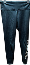 Justice Girl's Black Leggings Size M 7-8 Good Condition Logo Worn