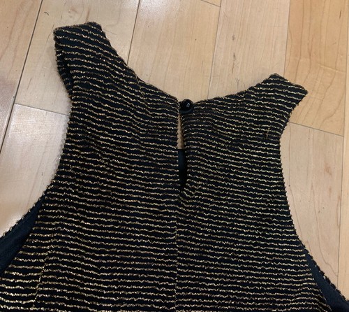 ALL THAT JAZZ Vintage Maxi Dress Sz 5/6 EUC Crushed Velvet Black Gold Flapper - Picture 10 of 12