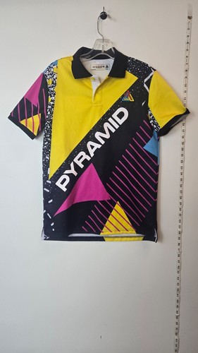 Black Pyramid Multicolor Geometric Mens Polo Shirt Sise Small 100% Polyester
