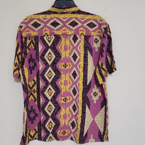 URBAN OUTFITTERS Aztec Southwestern Geometric Button Down Shirt L Pink Multi - Picture 10 of 15