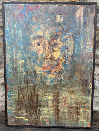 Jorge Ramos DO NASCIMENTO (1964) Peinture Abstraite 1972 Visage 45,5 x 65 cm