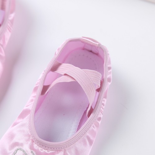 Kinder Mädchen Ballettschuhe Leder Ballett Tanz Schuhe Ballettschläppchen Rosa - Bild 5 von 26