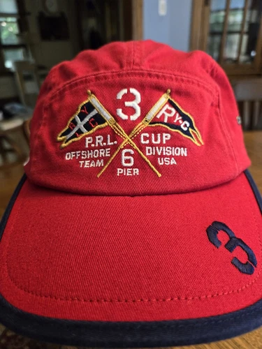 Polo Ralph Lauren 2011 RYCL Offshore USA Team Cross Flags 5 Panel Cap Hat, Rare