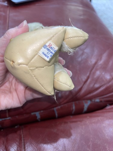 HOLIDAY FAIR Hedaya & Co. Japan Vtg 1964 Tan Beige 7” Poodle Plush Leather Vinyl - Picture 8 of 9