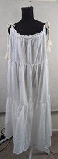 J.Crew sz S-M Tiered Rope Tie Sundress white semi sheer sleeveless tank 0648