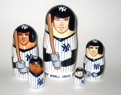 N.Y METS Baseball Russian Nesting Doll Set Collectible