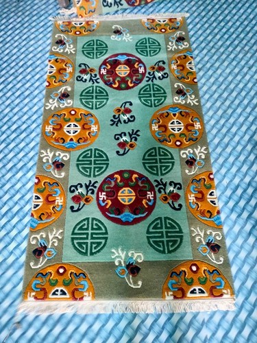 Printed Indo Tibetan Woolen Handmade Rugs 2 Piece Hand Knotted Carpet & Rug 3x6 - Picture 27 of 40