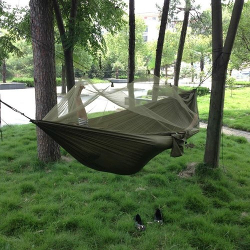2 Person Travel Outdoor Hammock Camping Swing Hanging Bed With Mosquito Net - Picture 16 of 23