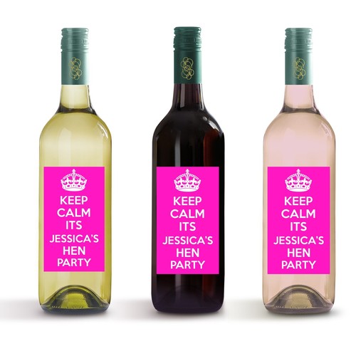 Personalisierte Mini-Weinflaschenaufkleber Keep Calm Junggesellinnenabschied Etiketten Geschenk x 8 - Bild 3 von 3