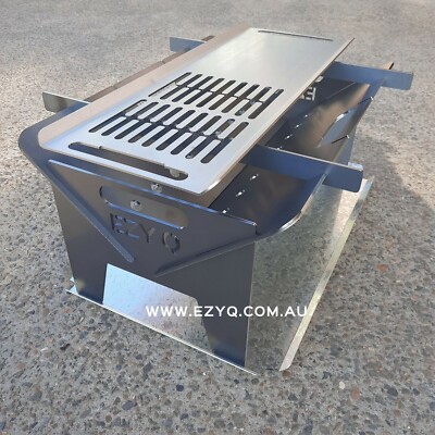 5MM THICK, Flat Pack Fire Pit Stainless Steel Grill (600mm Long