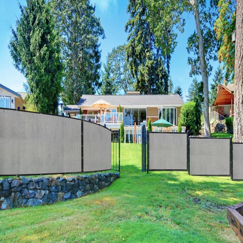 12ft Privacy Fence Screen Windscreen Garden Heavy Duty Mesh Shade Cover Gray - Picture 8 of 8