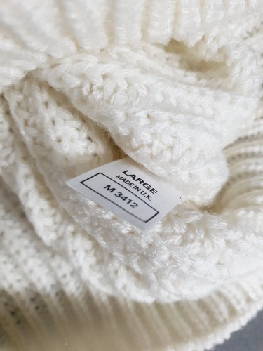 Vintage Fisherman Jumper Mens XL Large White Sweater England Chunky 90s Heavy - Picture 7 of 8