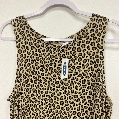 OLD NAVY Leopard Top Blouse Womens Large Summer Breathable Animal Print Tank - Picture 5 of 9