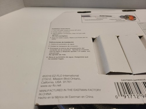 Eastman Washing Machine Water Supply 2 Pack 6-ft 1500 PSI Stainless Steel NEW - Picture 7 of 8