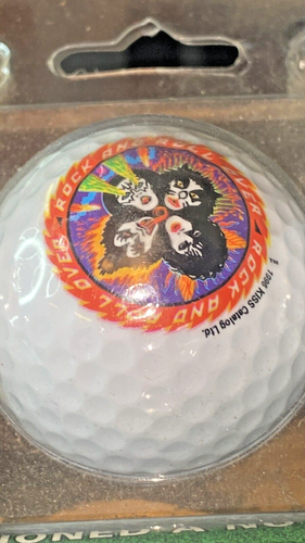 KISS GOLF BALLS & TOWEL GIFT SET ROCK AND ROLL OVER UNUSED *DAMAGED BOX* - Picture 2 of 5