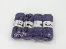 Ice Yarns Lot of 4 Socks 100g each , 75 Superwash Wool 25 Polyamide, Purple