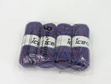 Ice Yarns Lot of 4 Socks 100g each , 75% Superwash Wool+ 25% Polyamide, Purple