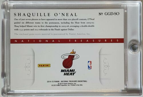 2014 National Treasures Shaquille O'Neal #PATCH /99 Game Worn Dual Jerseys - Picture 3 of 3