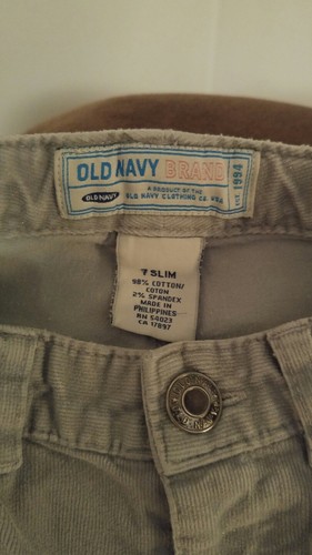 000 Girls 7 Slim Old Navy Gray Corduroy Sparkle Pants - Picture 2 of 6