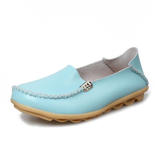 Damen Flats Schuhe Slipper Echtleder Halbschuhe Mokassins Halbschuhe Flats - Bild 34 von 40