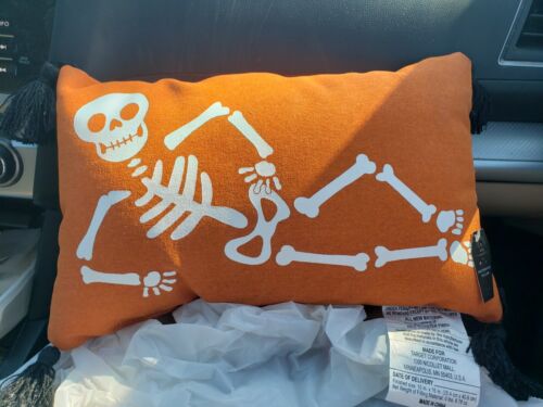 15" Plush Toss Pillow Happy Target GHOST Halloween Hyde & Eek Faux Shearling NWT - Picture 12 of 16