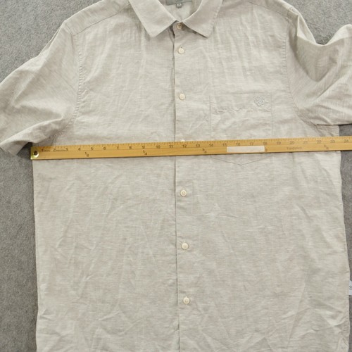 Ted Baker Shirt Mens 2XL XXL 6 Gray Button Up Long Sleeve Linen Chambray - Picture 11 of 14