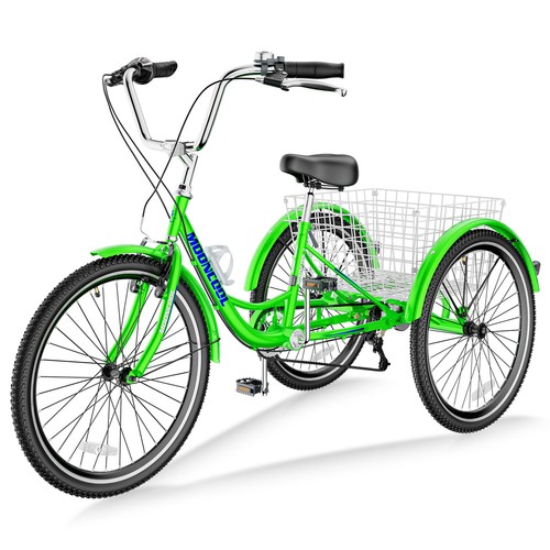 Adult Tricycle 20"/24"/26" 7 Speed 3 Wheel Trike Bicycle Bike Cruise w/ Basket - Picture 19 of 21