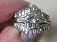 Diamond Incredible High Quality Engagement Set 14K White Gold 2cts TCW Size 7