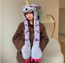 Digimon Adventure Gabumon Anime Cosplay Scarf Movable Ears Gloves Plush Hat Gift