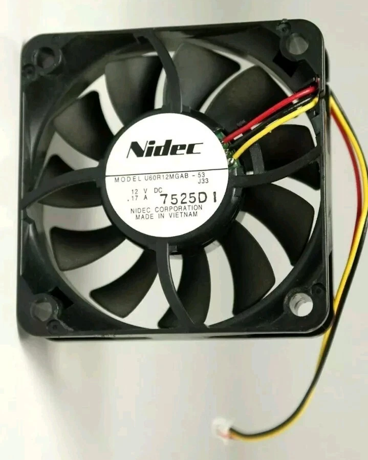 OEM Nidec U60R12MGAB-53 J33 12V DC 17A 3-Pin Fan Epson EMP-83 EMP-83H EMP-X5 - Image 2 of 2
