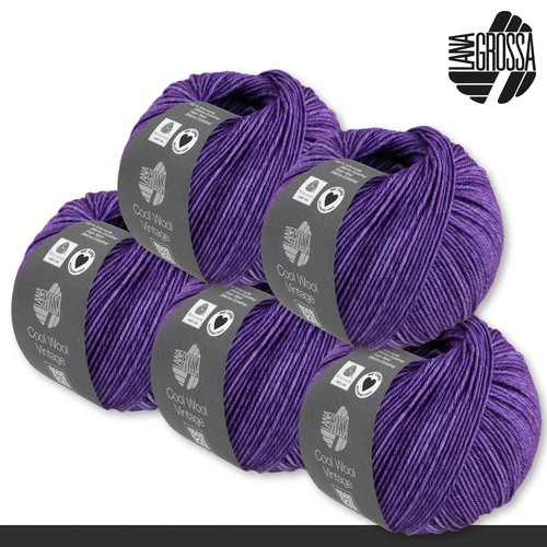 Lana Grossa 5 x 50 g Cool Wool Vintage Merino Wolle Garn Stricken 30 Farben - Bild 22 von 61