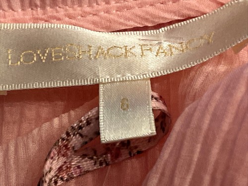 NWT LOVESHACKFANCY Women's Powder Pink Hutchinson Dress Size 6 - Picture 8 of 12