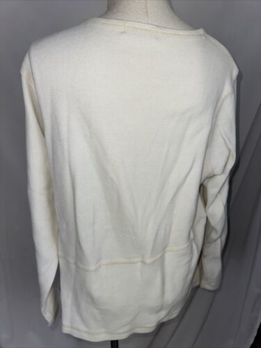 Orvis Women's Cable Quilted Textured Crewneck Sweater Off-White Top Shirt - Picture 4 of 15