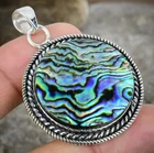 Amazing Abalone Shell Gemstone Handmade 925 Sterling Silver Pendant Jewelry