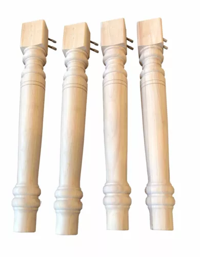  Farmhouse kitchen Table Legs- Turned Wooden Legs. Country Thick round legs