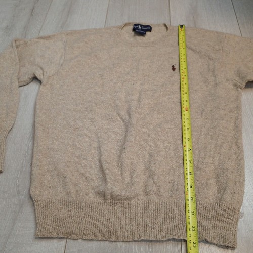 vtg Womans Sweater  Ralph Lauren Size L, Wool Silk Blend pullover beige - Picture 9 of 11